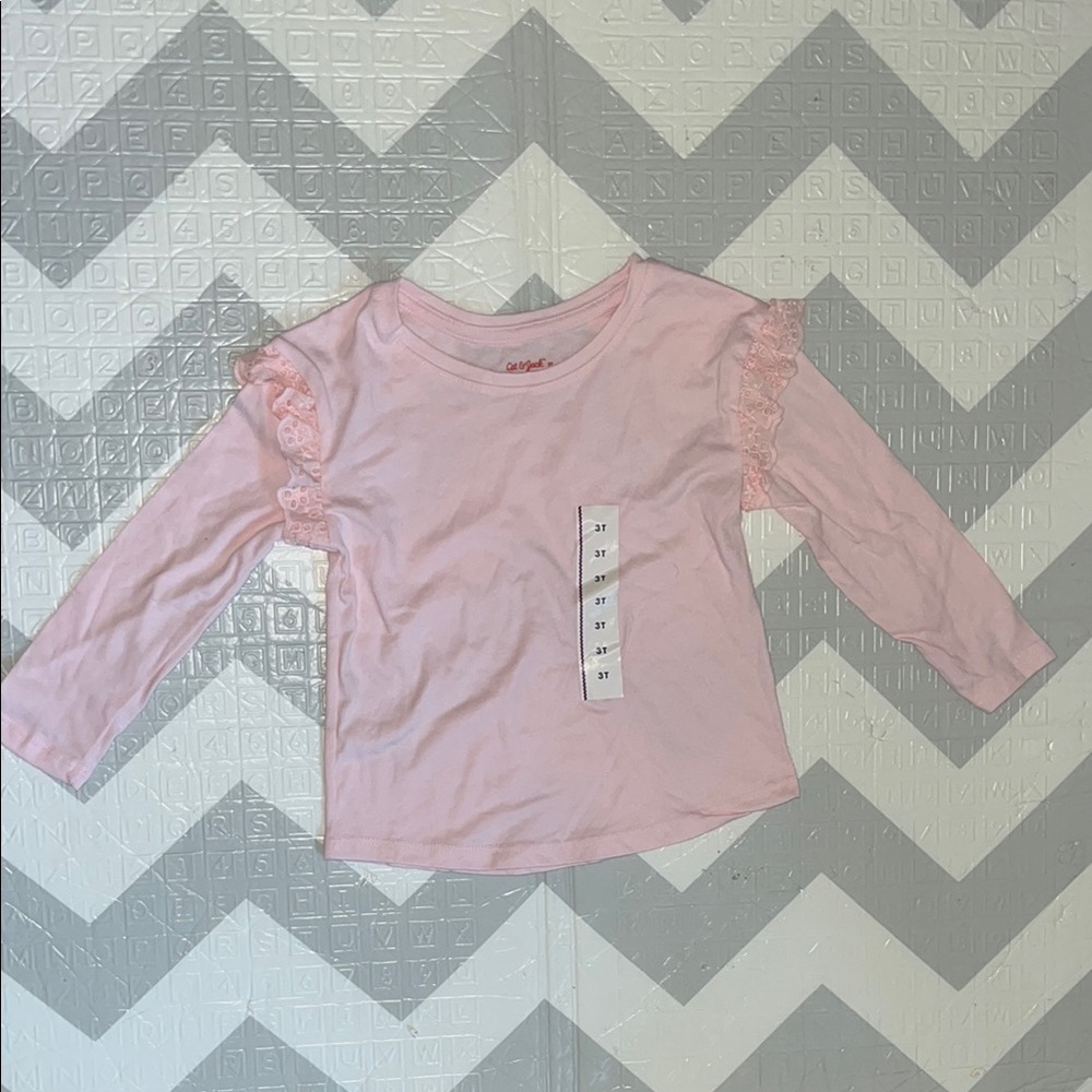 Pink Lace Trim Kids Top 3T